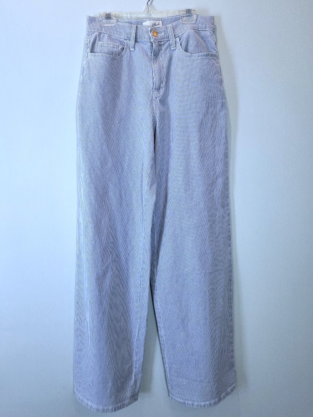 Universal Thread Relaxed Wide Leg Blue & White Stripe Jeans Size 2R